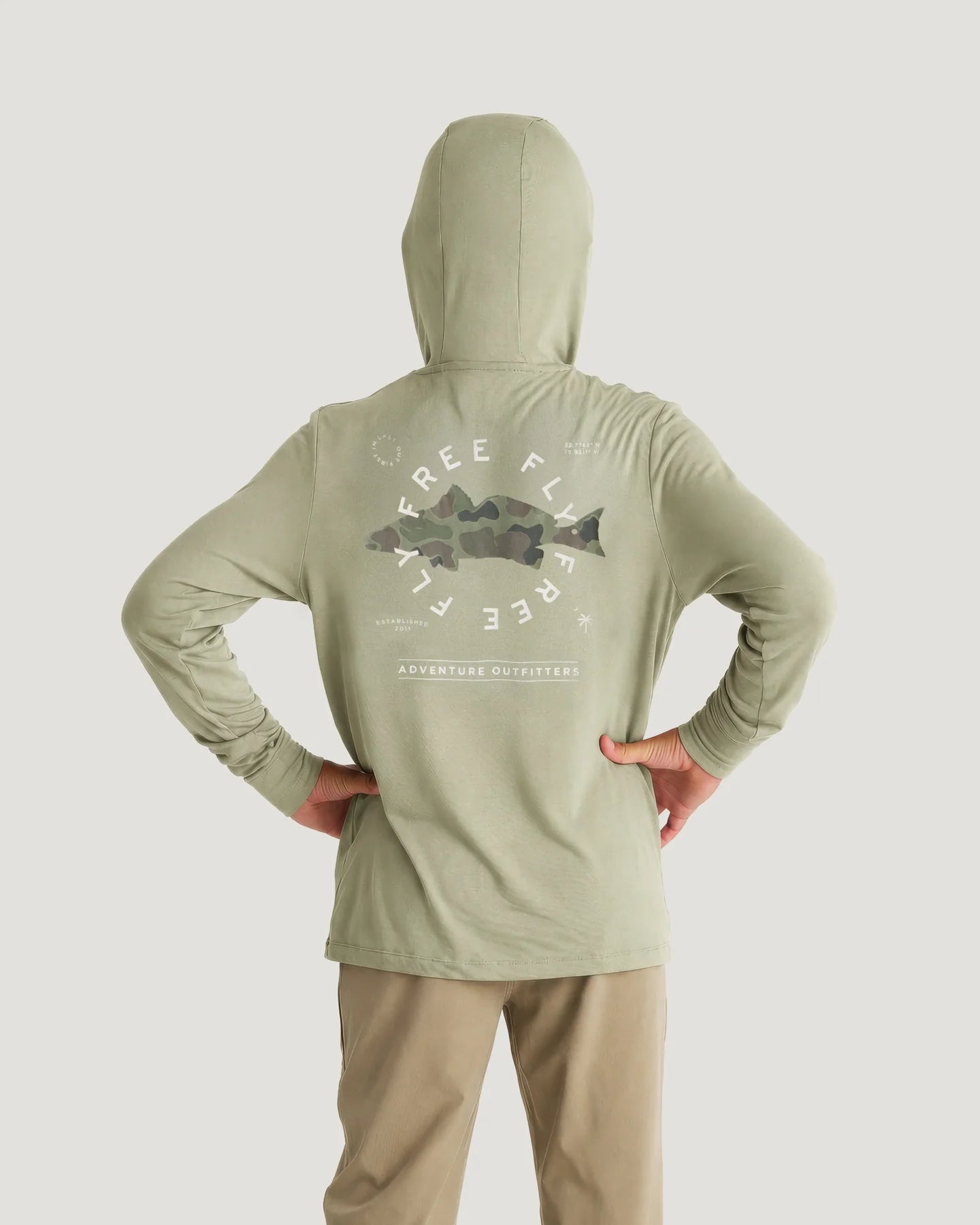 FreeFly Youth Bamboo Shade Graphic Hoodie - Tea