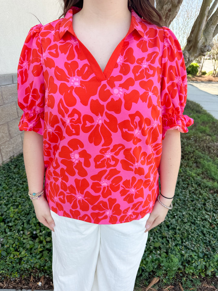 Jessica Top - Garden Samba Pink