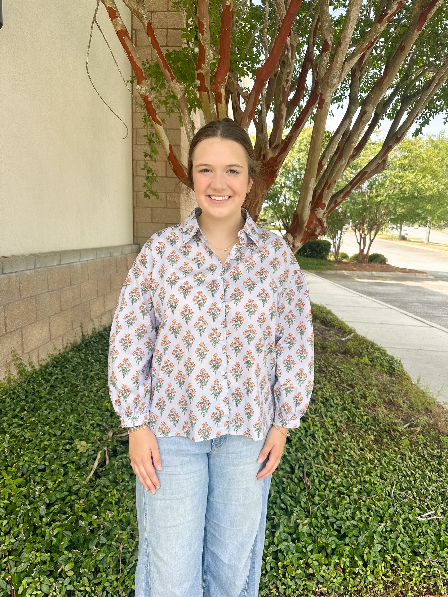 Callie Floral Poplin Top