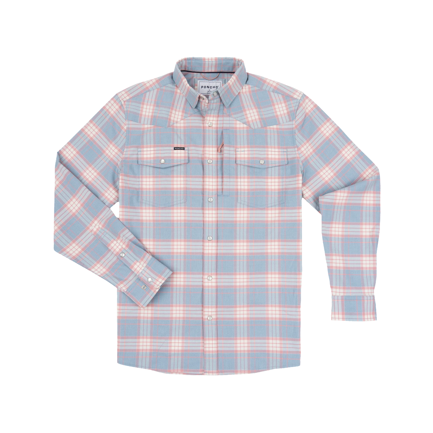 Poncho Men’s “The Pacific City” Regular Performance Flannel - Red & Blue Plaid