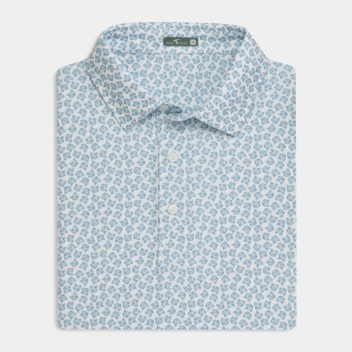 Genteal Spring ‘25 Printed Performance Polo - Trout
