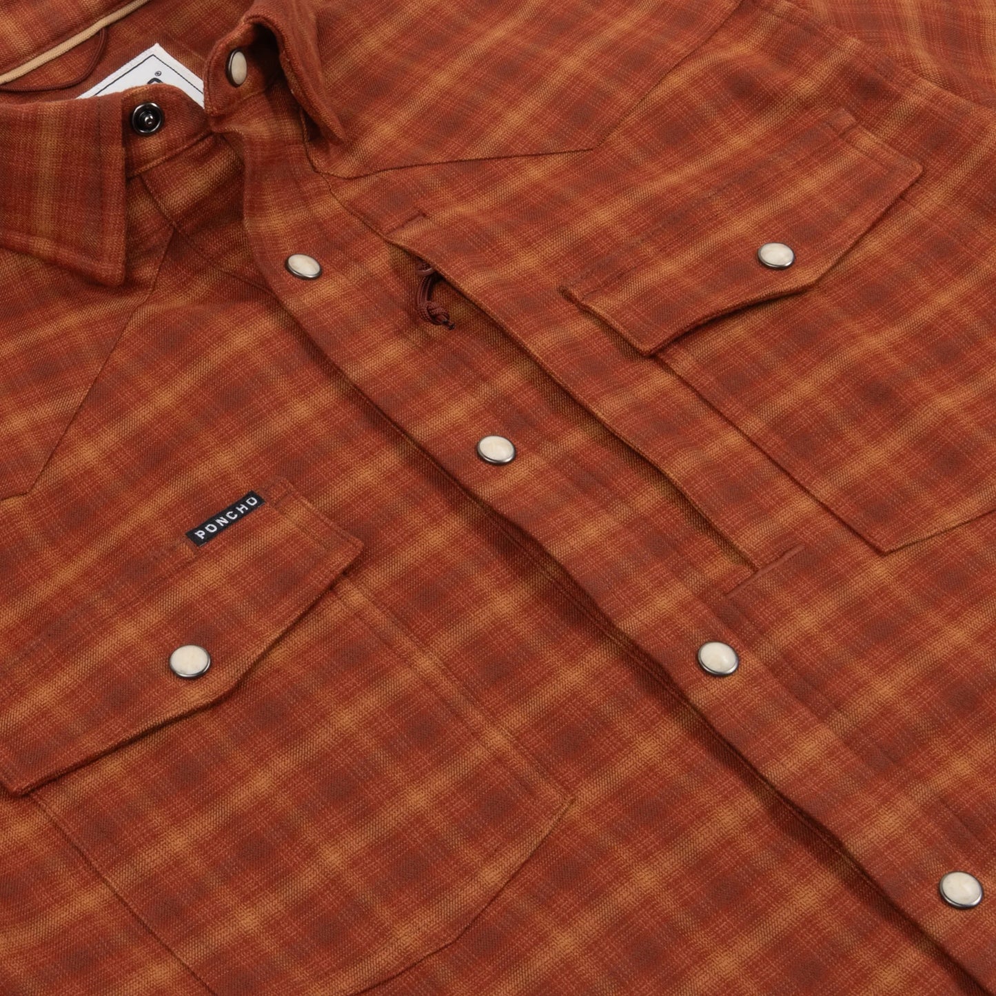Poncho Men’s “The Pitstop” Regular Performance Flannel - Orange/Maroon/Peach