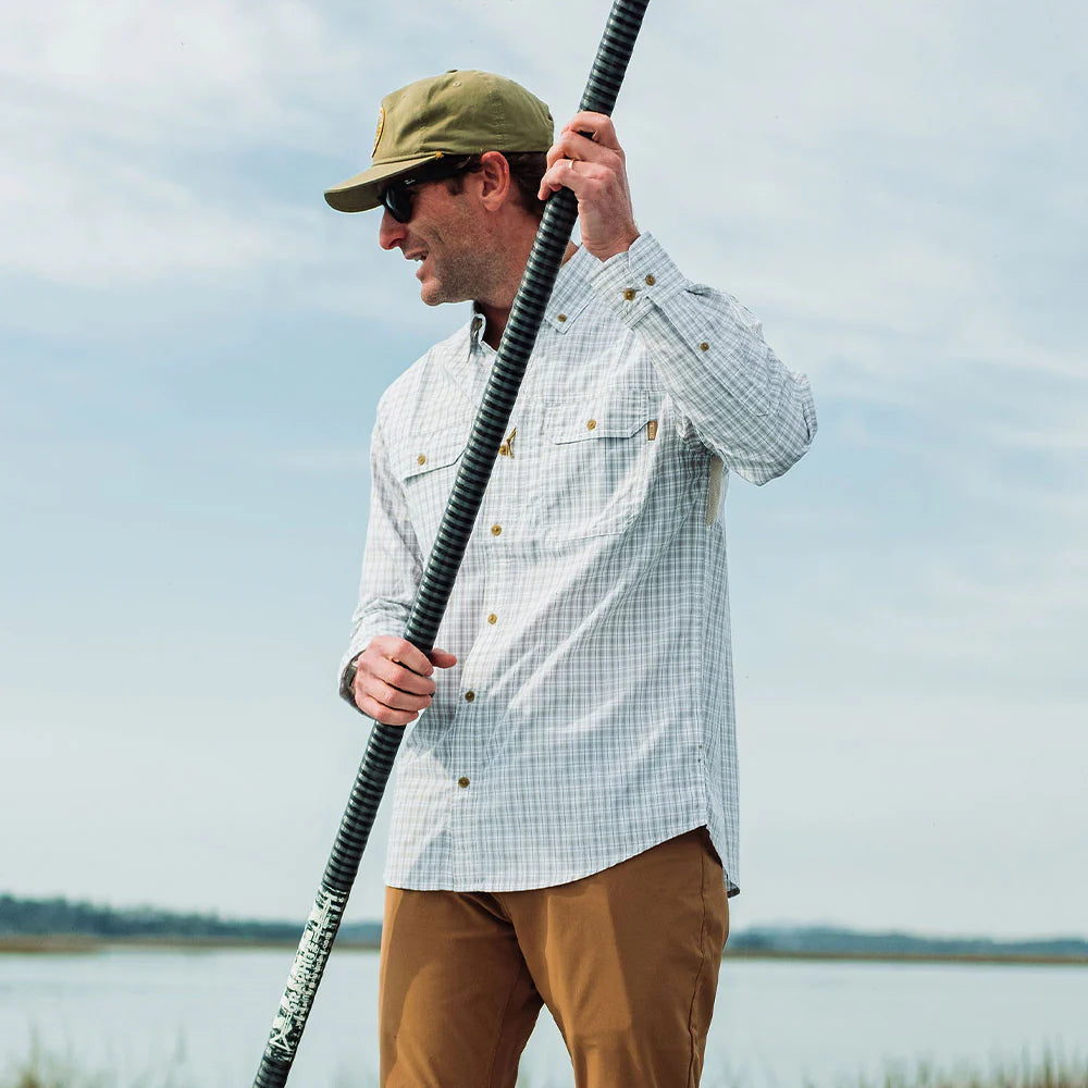 TSG Brooks Bamboo L/S Sport Shirt - Field Plaid Wheat