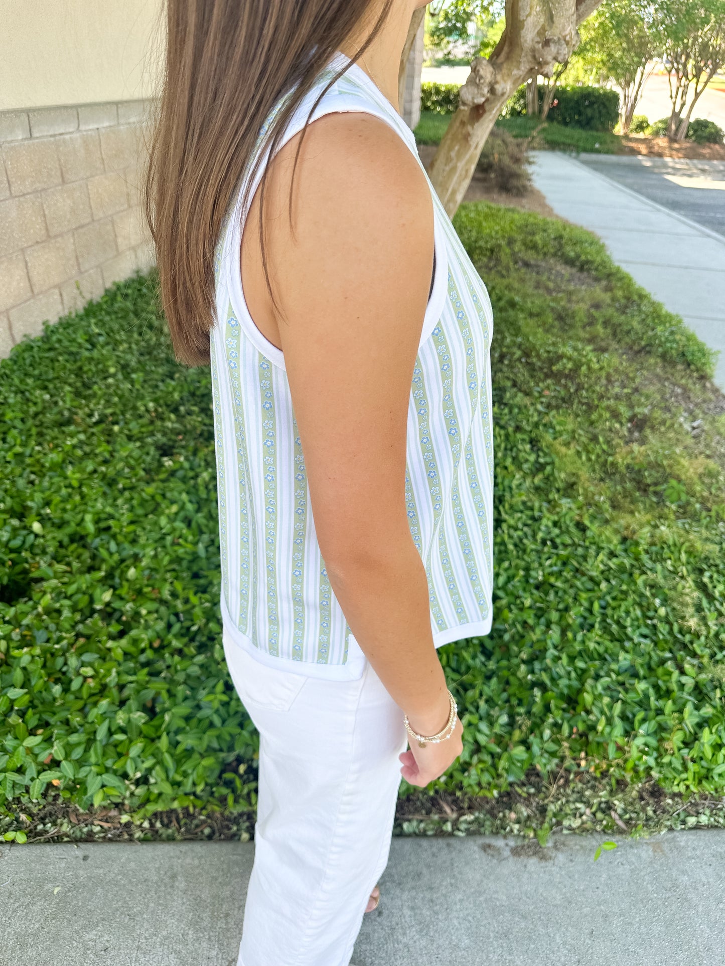 Susie Printed Tank Top - Rob Stripe
