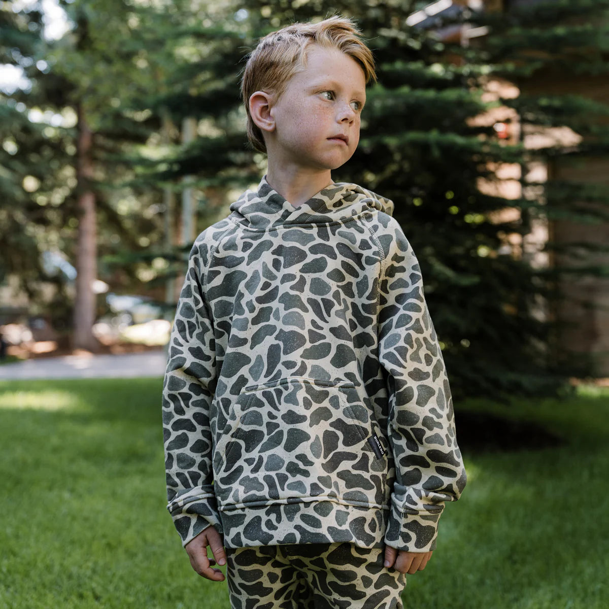 Burlebo Youth Fleece Hoodie - Classic Deer Camo