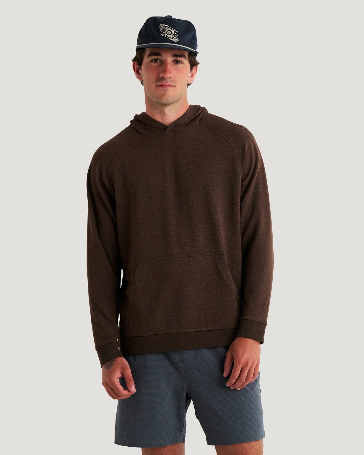 Free Fly Men’s Bamboo Lightweight Fleece Hoodie - Heather Dark Brown