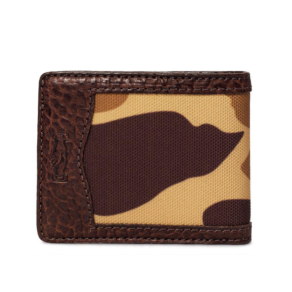 Mission Mercantile Campaign Leather Bifold Wallet - Smoke Vintage Camo
