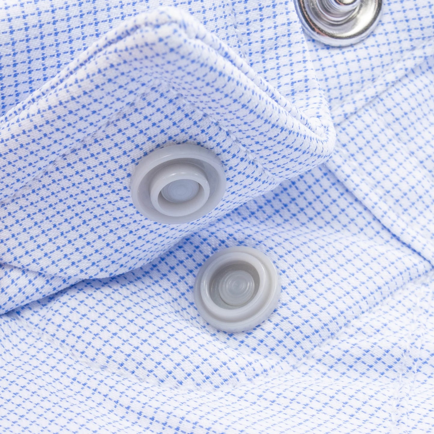 Poncho Men’s “The Padre” S/S Regular Shirt - Blue Micro-check