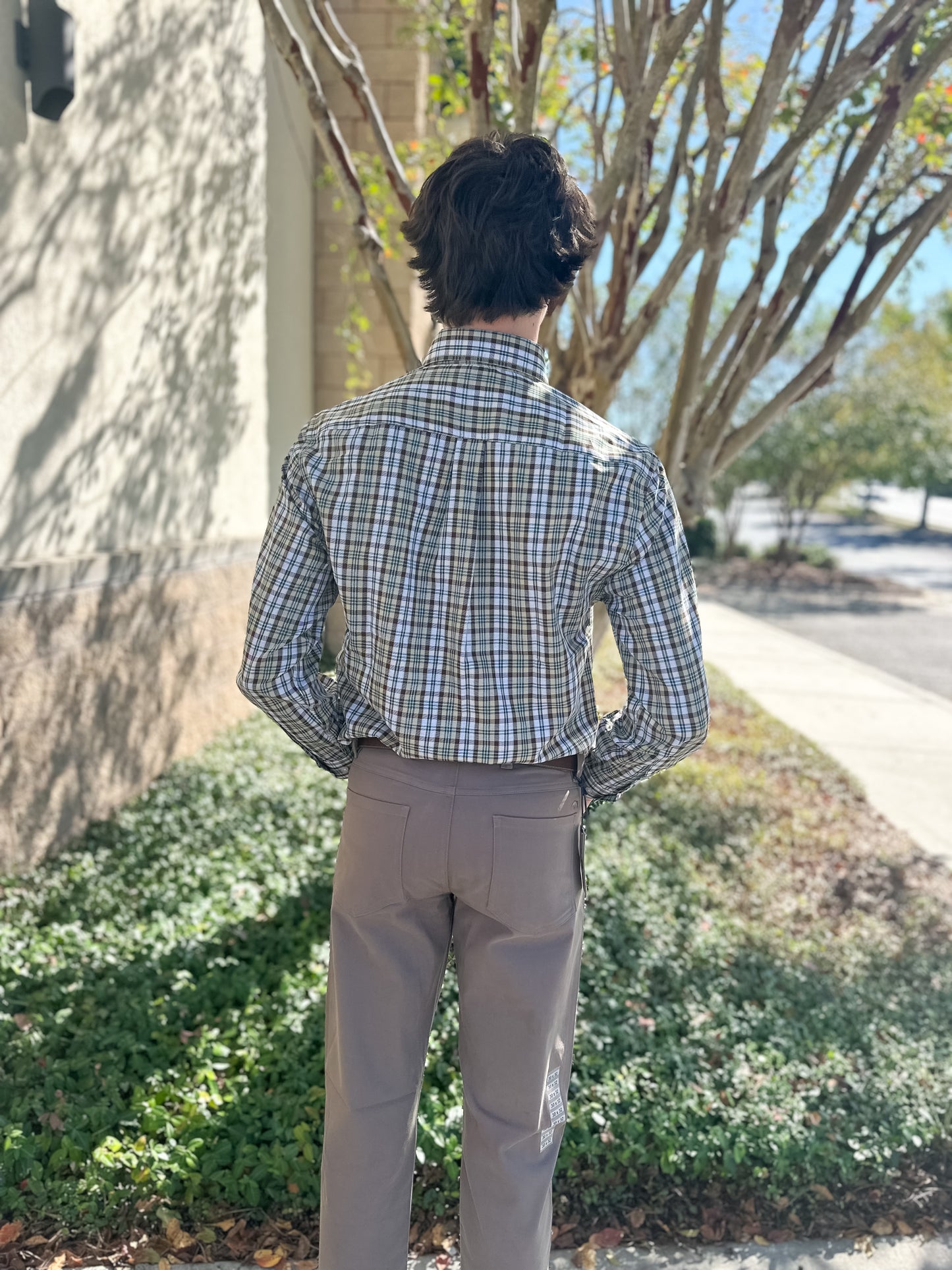 S. Casanova F25 Inkwell Plaid Button Down - Spruce