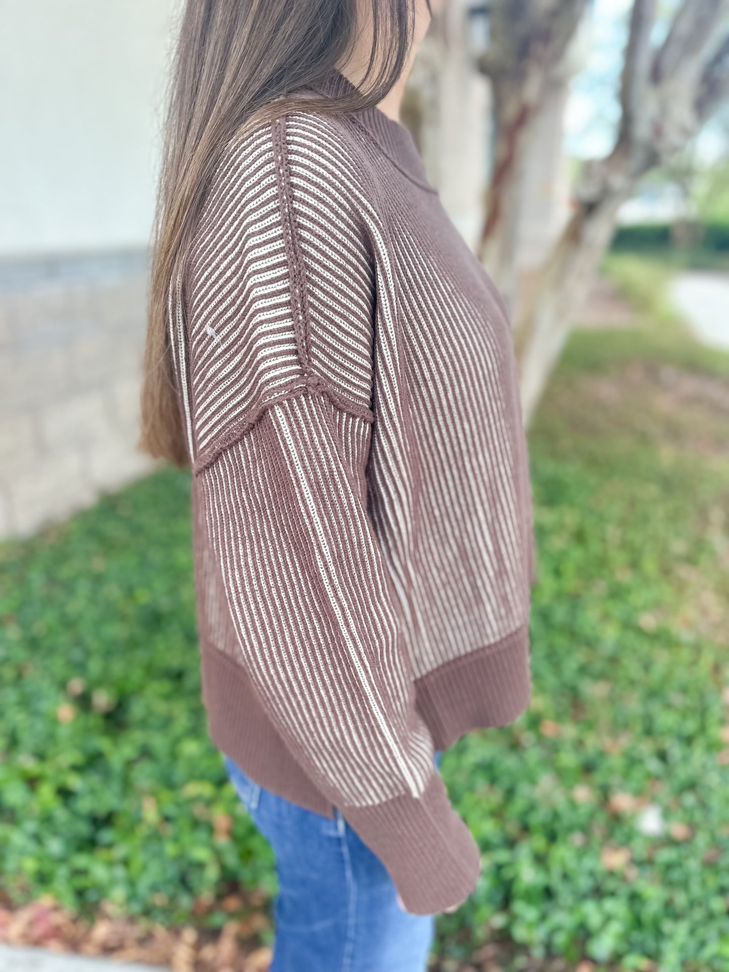 Courtney Ribbed Sweater - Brown