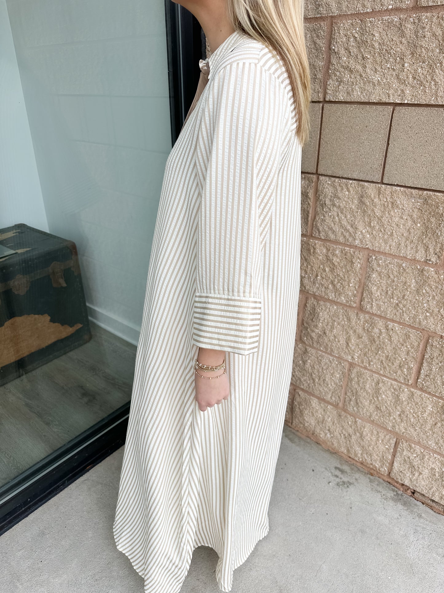 Savannah Stripes Maxi Dress - Sand