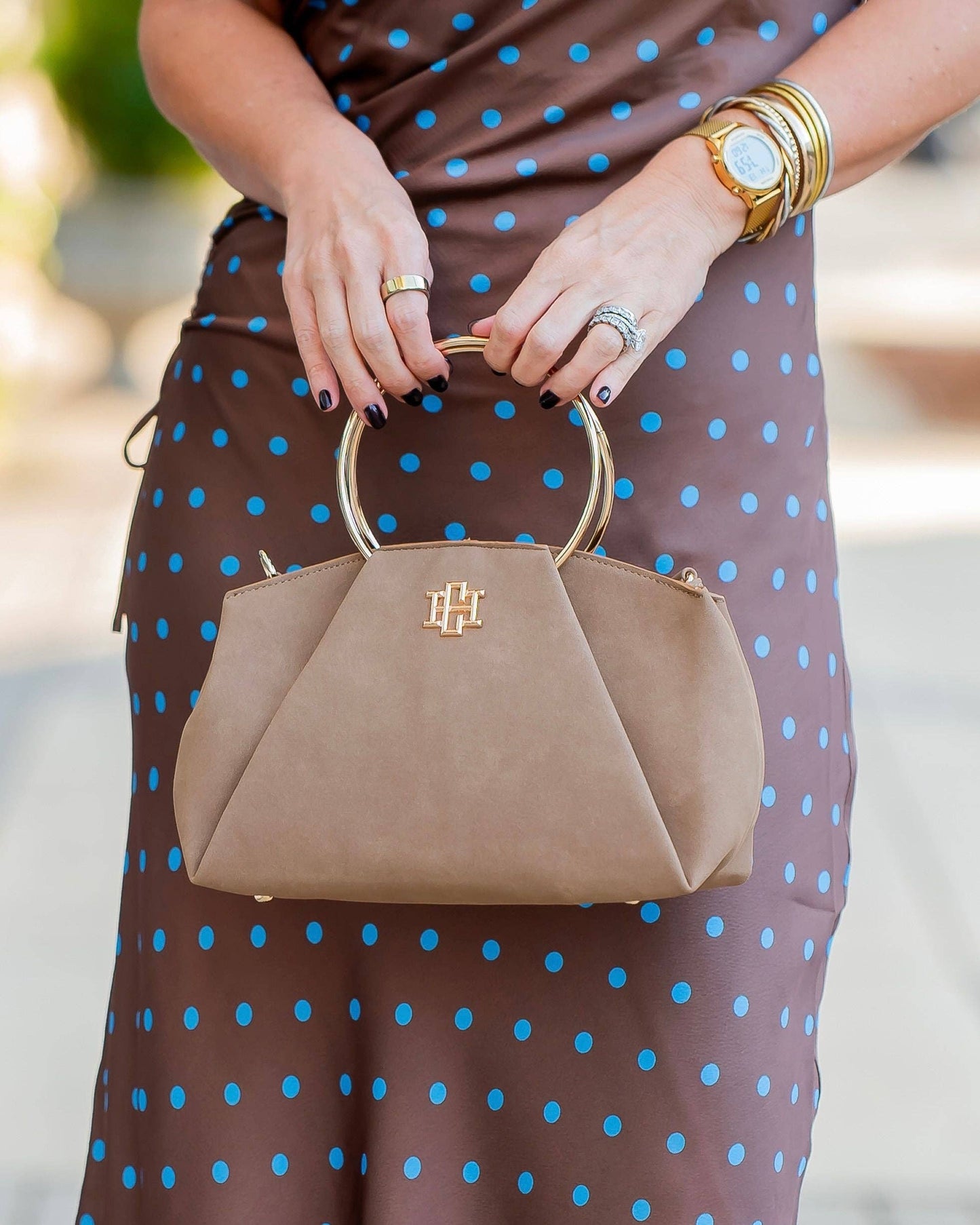 CH Brooks Bag with Rings Latte S