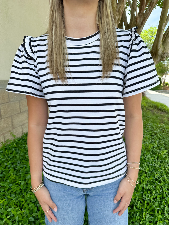 Margot Top - White & Black