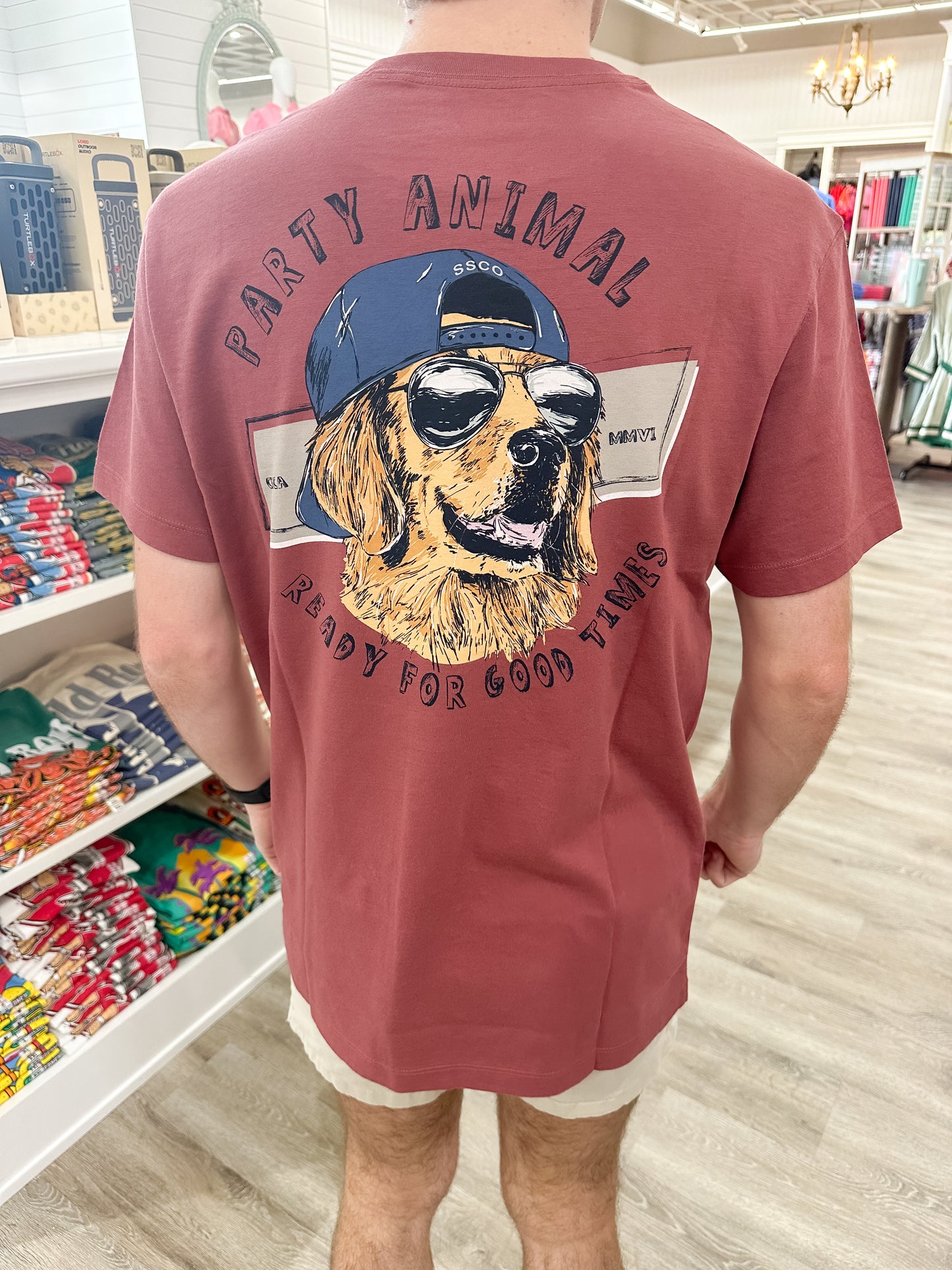 SSCO Men’s Party Animal S/S Pocket T-Shirt - Red River