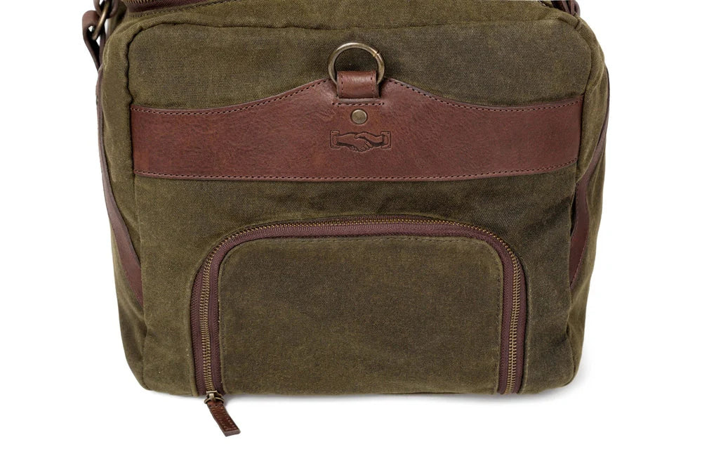 Mission Mercantile Campaign Waxed Canvas Large Duffle Bag - Smoke Forest