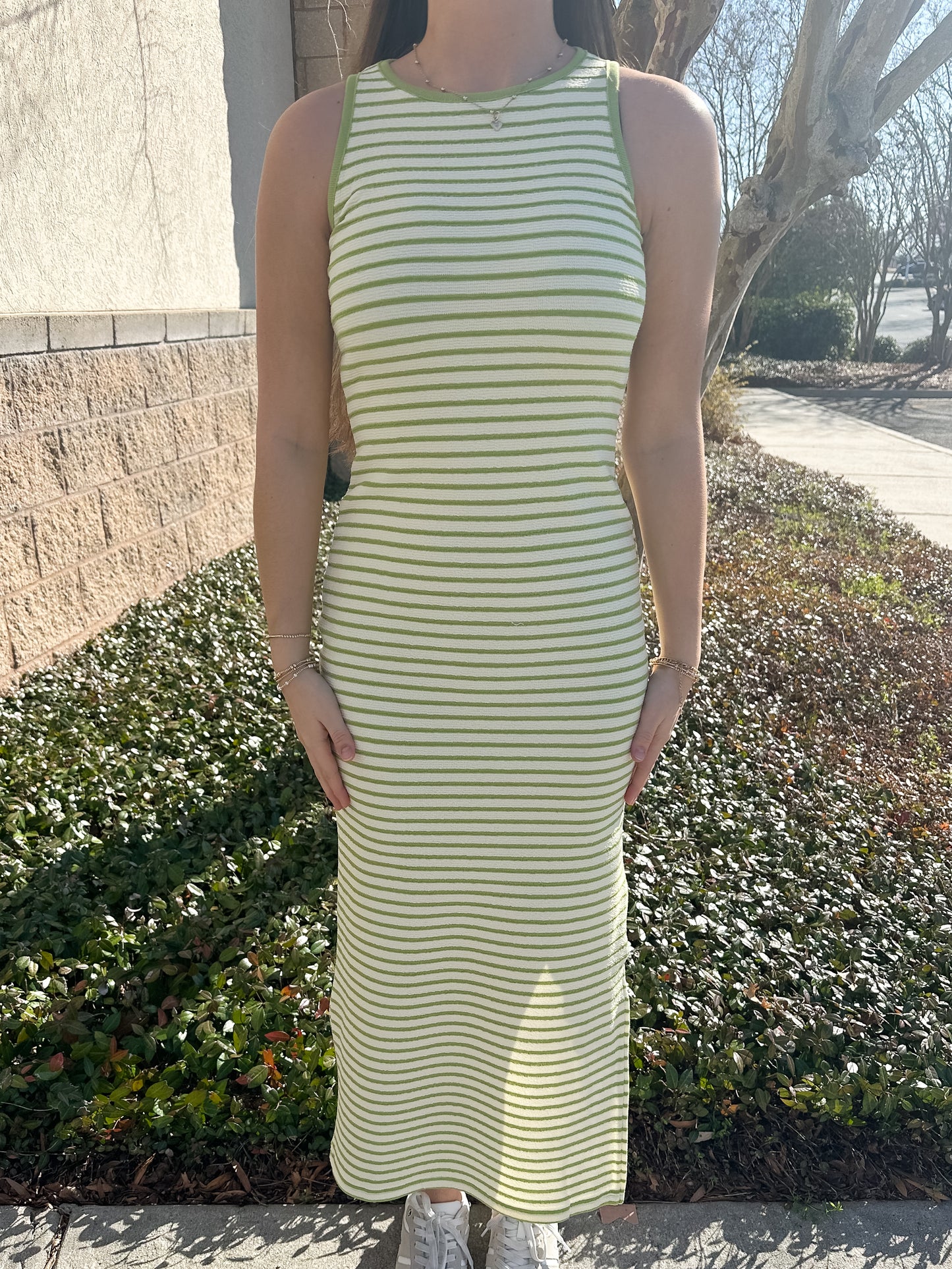 Becky Stripe Knit Tank Maxi - Green