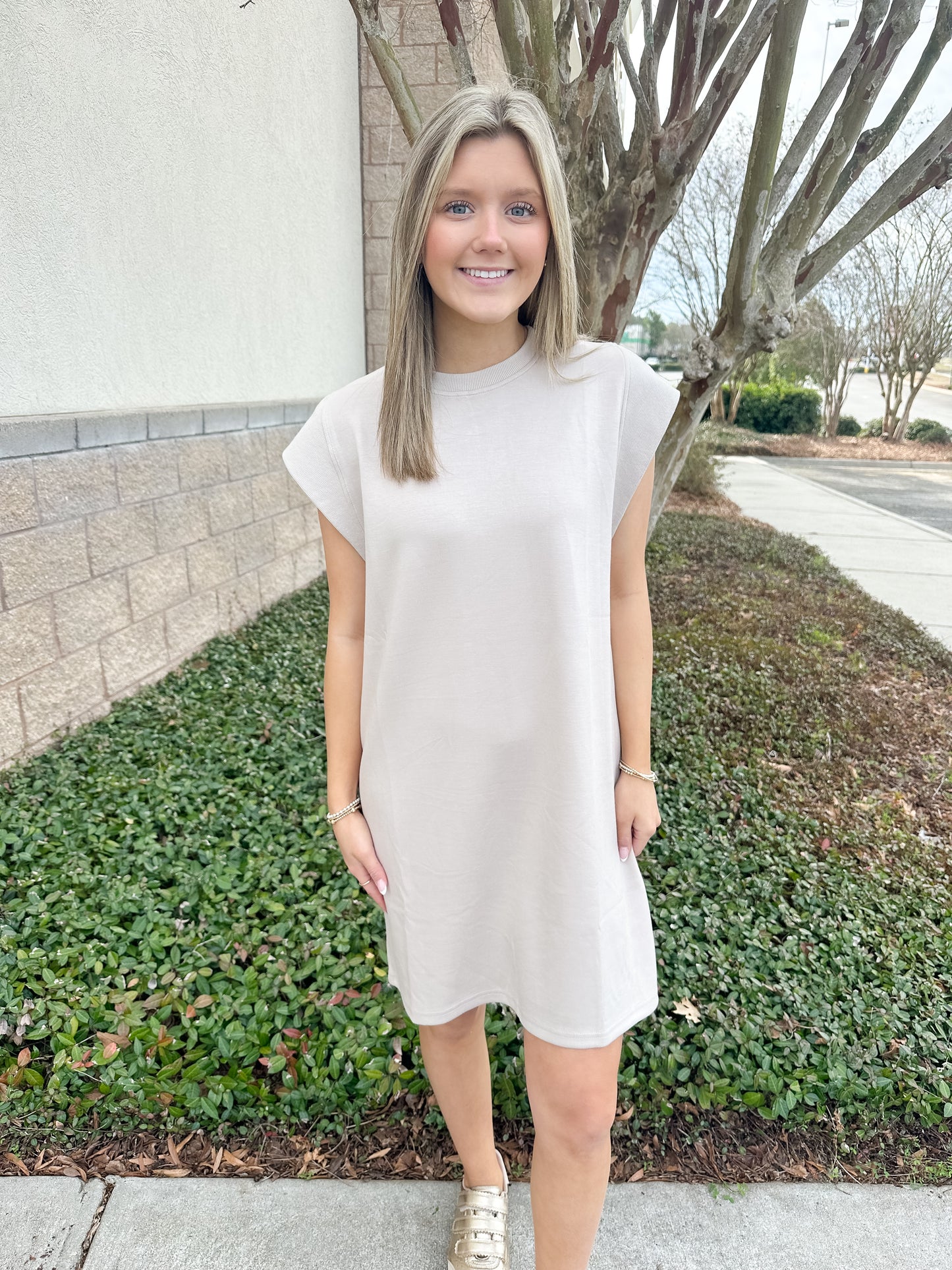 Marty Mini Dress - Almond