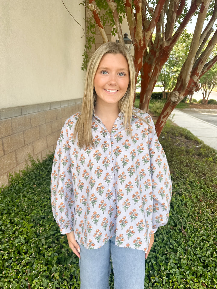 Callie Floral Poplin Top