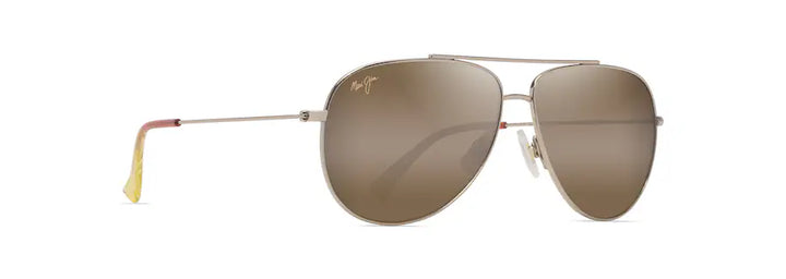 MJ Hauoli Polarized Sunglasses - Shiny Light Gold with Orange & Yellow