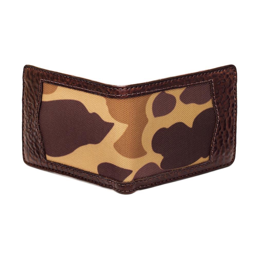 Mission Mercantile Campaign Leather Bifold Wallet - Smoke Vintage Camo