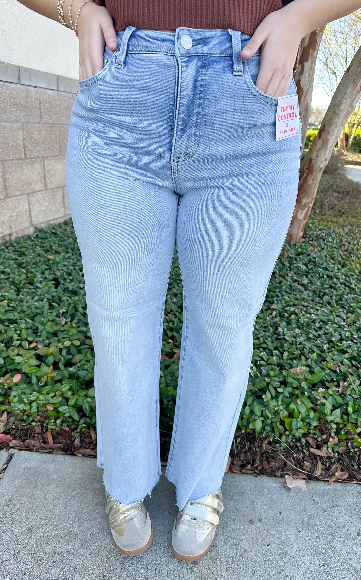 Risen Ann TC Cropped Wide Leg Jean - Light