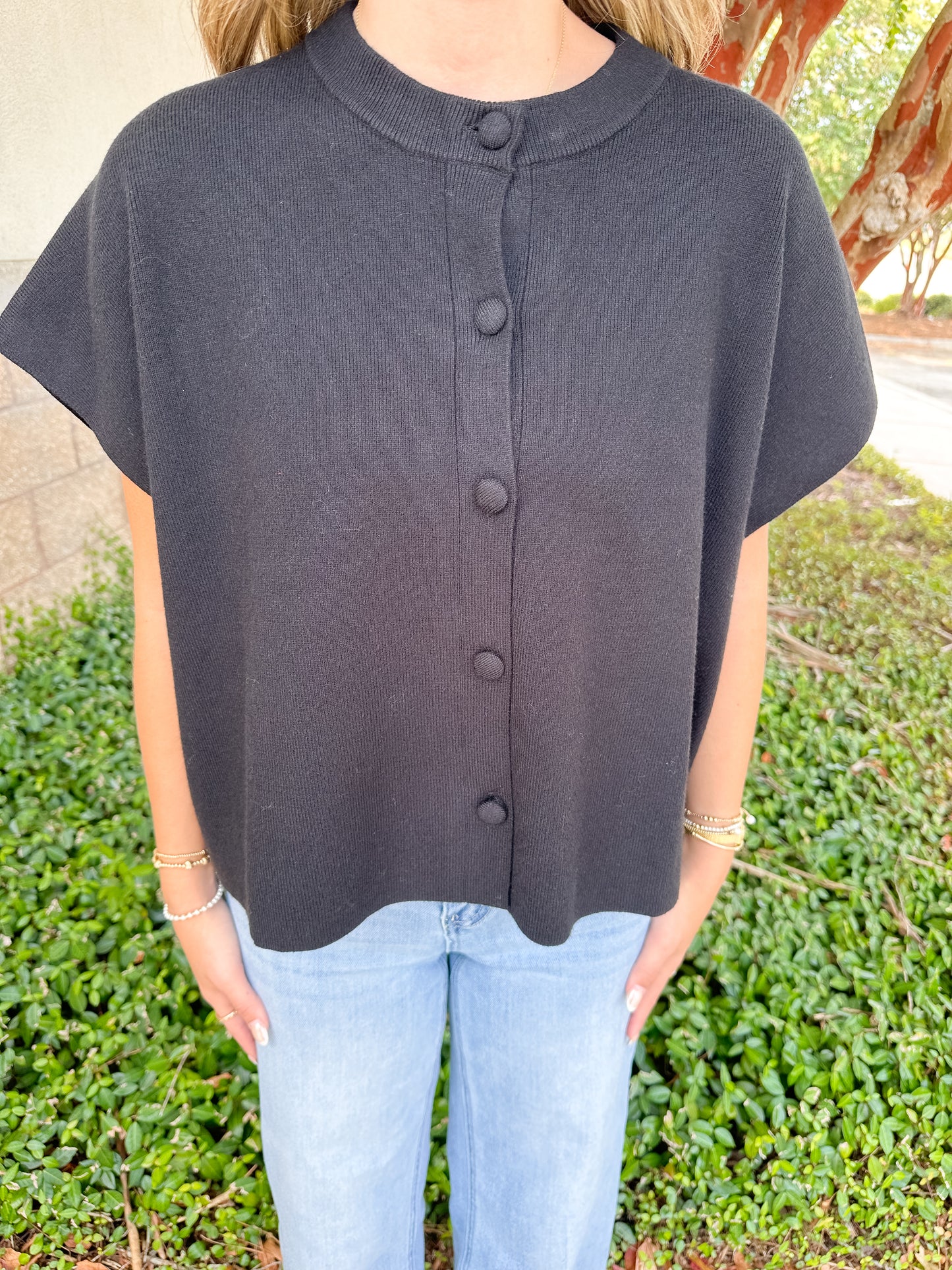 Heather Button Sweater