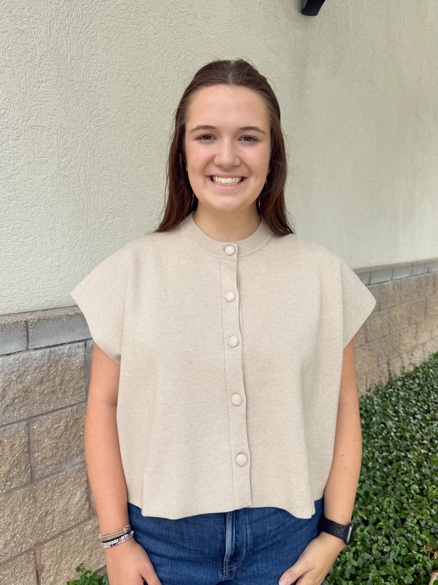 Heather Button Sweater