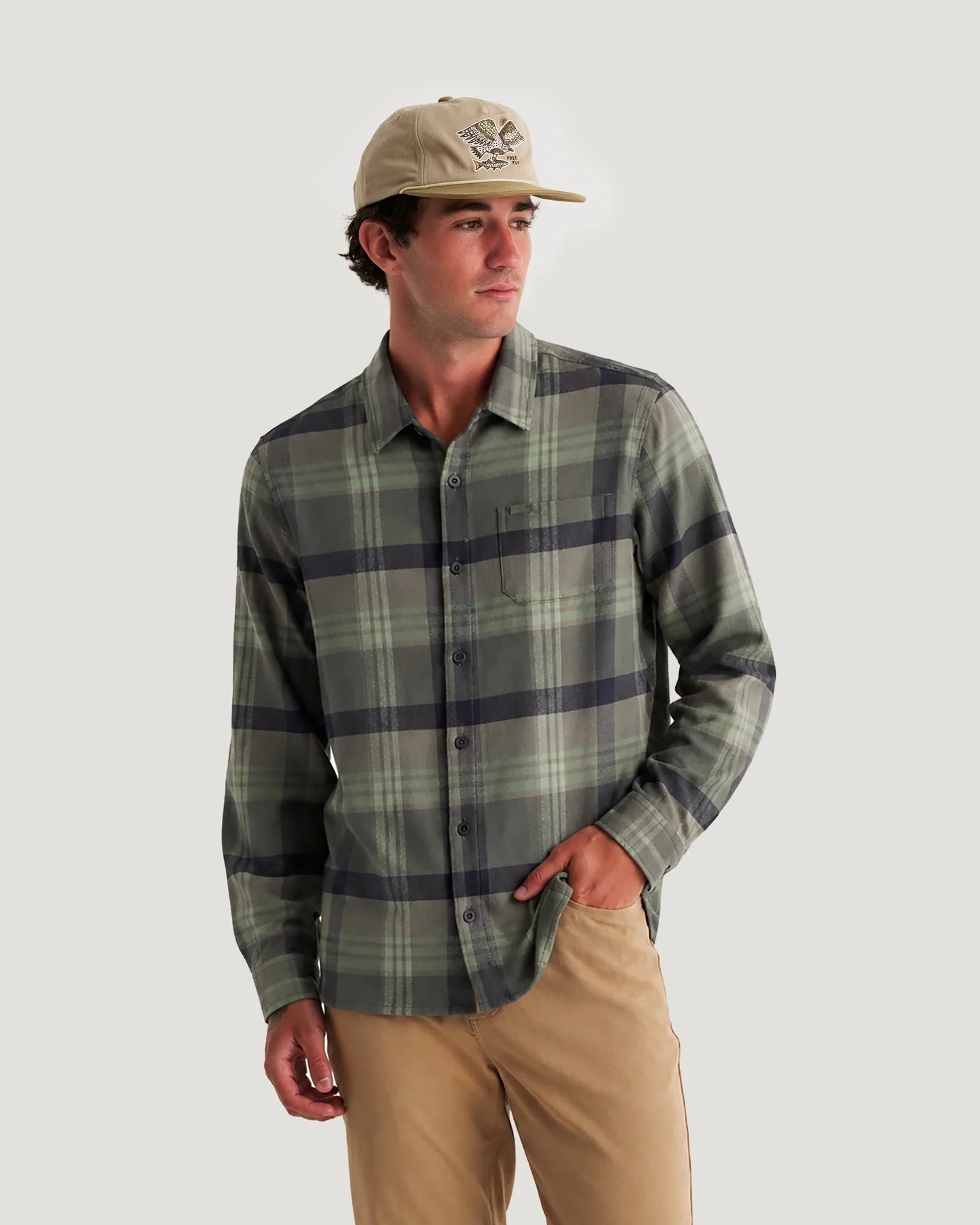 Free Fly Men’s Seawool Flannel Skirt - Dark Forest Plaid