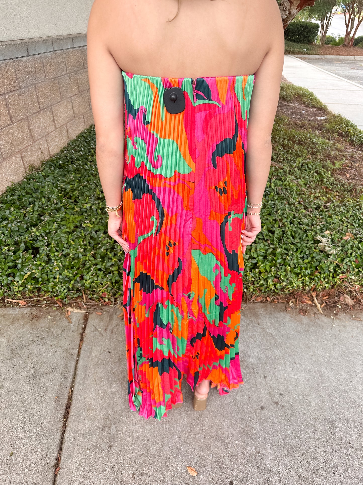 Satin Swirl Midi Dress