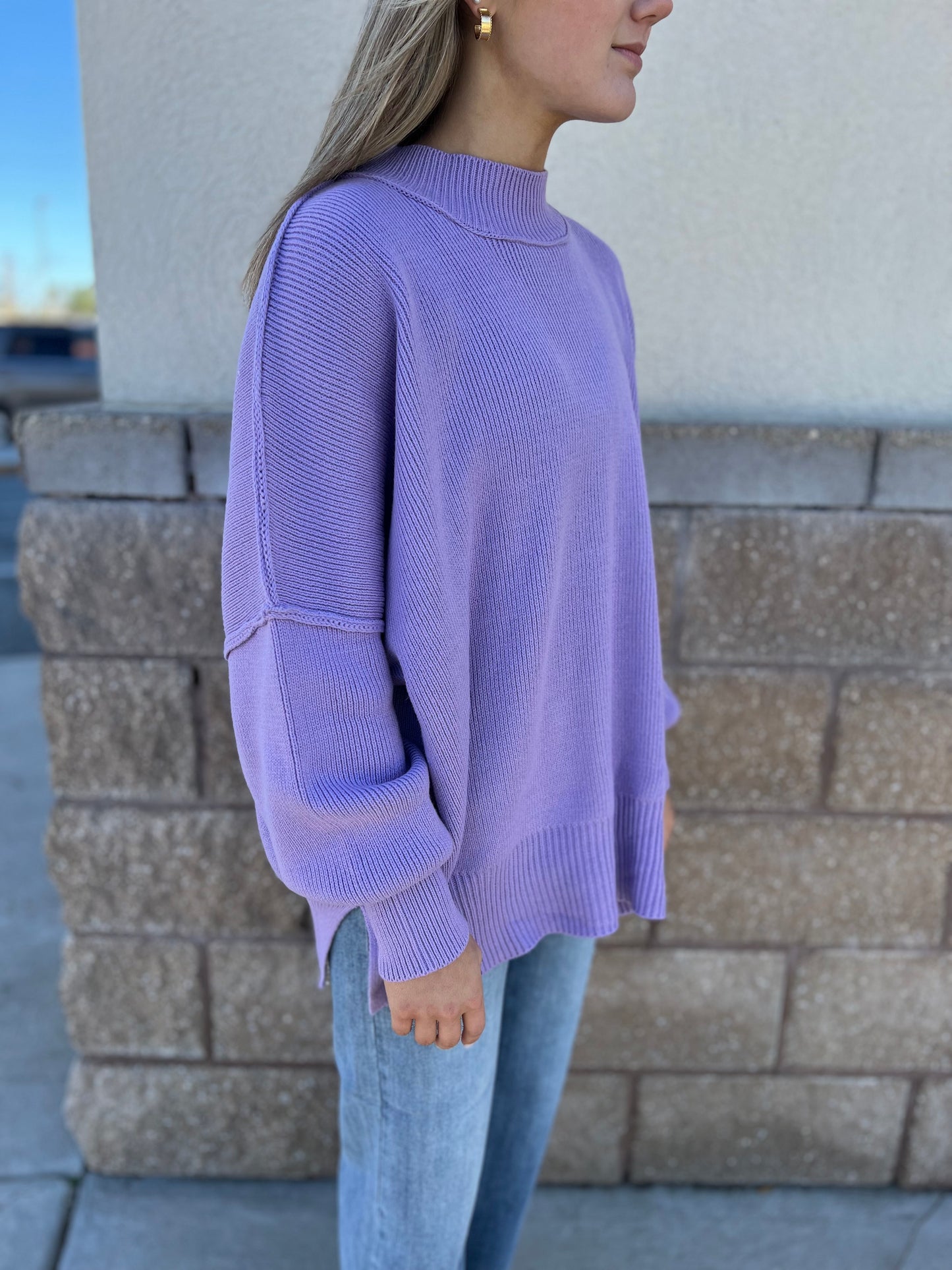 Hit The Slopes Sweater - Lavender