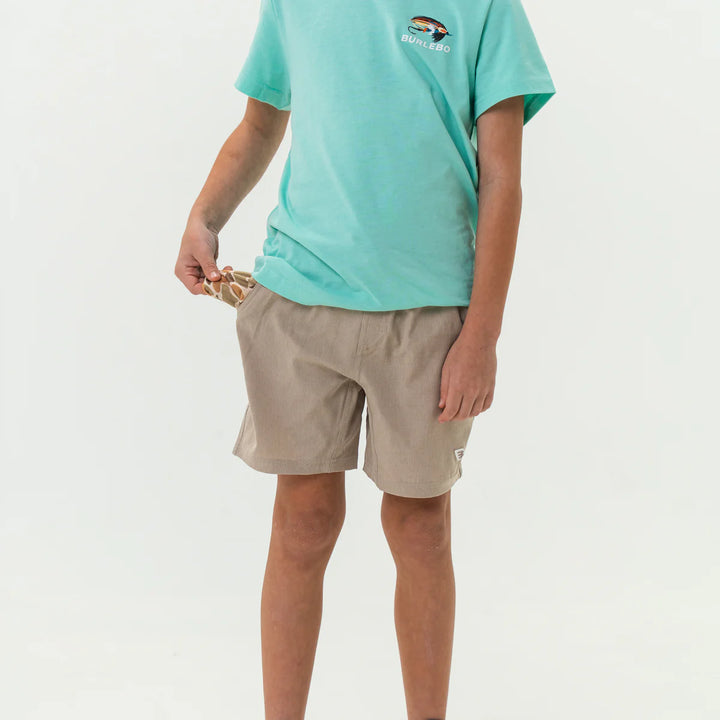 Burlebo Youth Athletic Short - Heathered Khaki