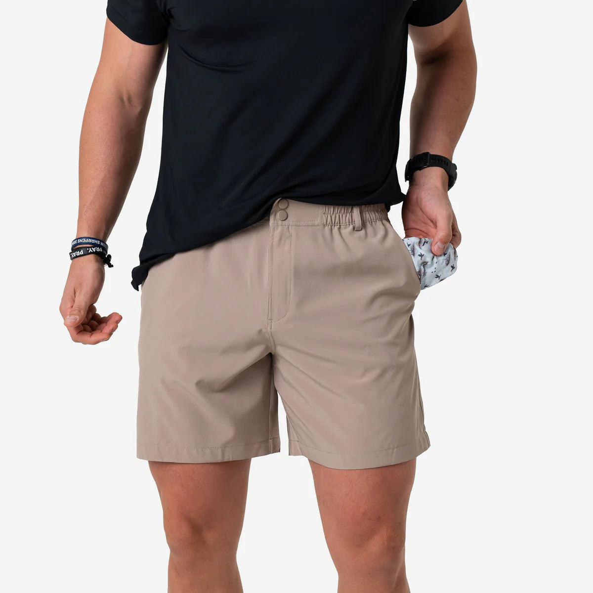 Burlebo Men’s S26 5.5” Everyday Short - Cobblestone Khaki - Duck Hunt Pocket