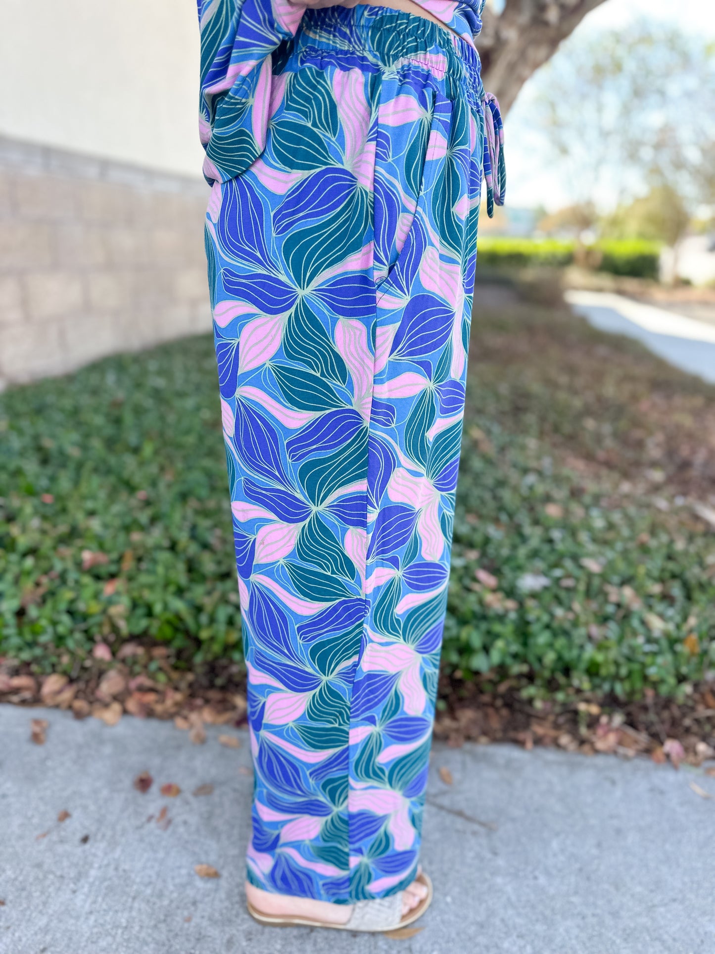 Alli Glow Over Pajama Pant Set - Blue