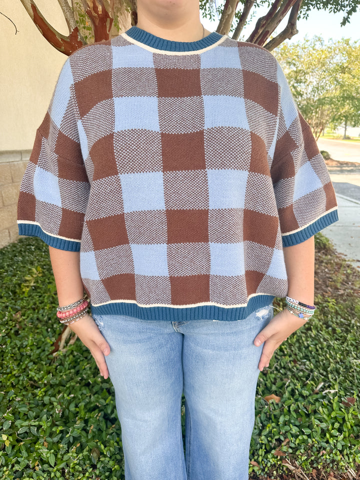 Milly Checkered Sweater