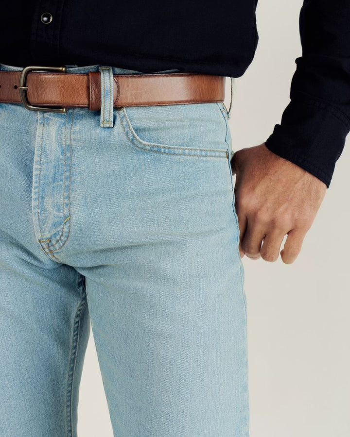 Tecovas Men’s Slim Straight Stretch Denim Jean - Light Stone Wash