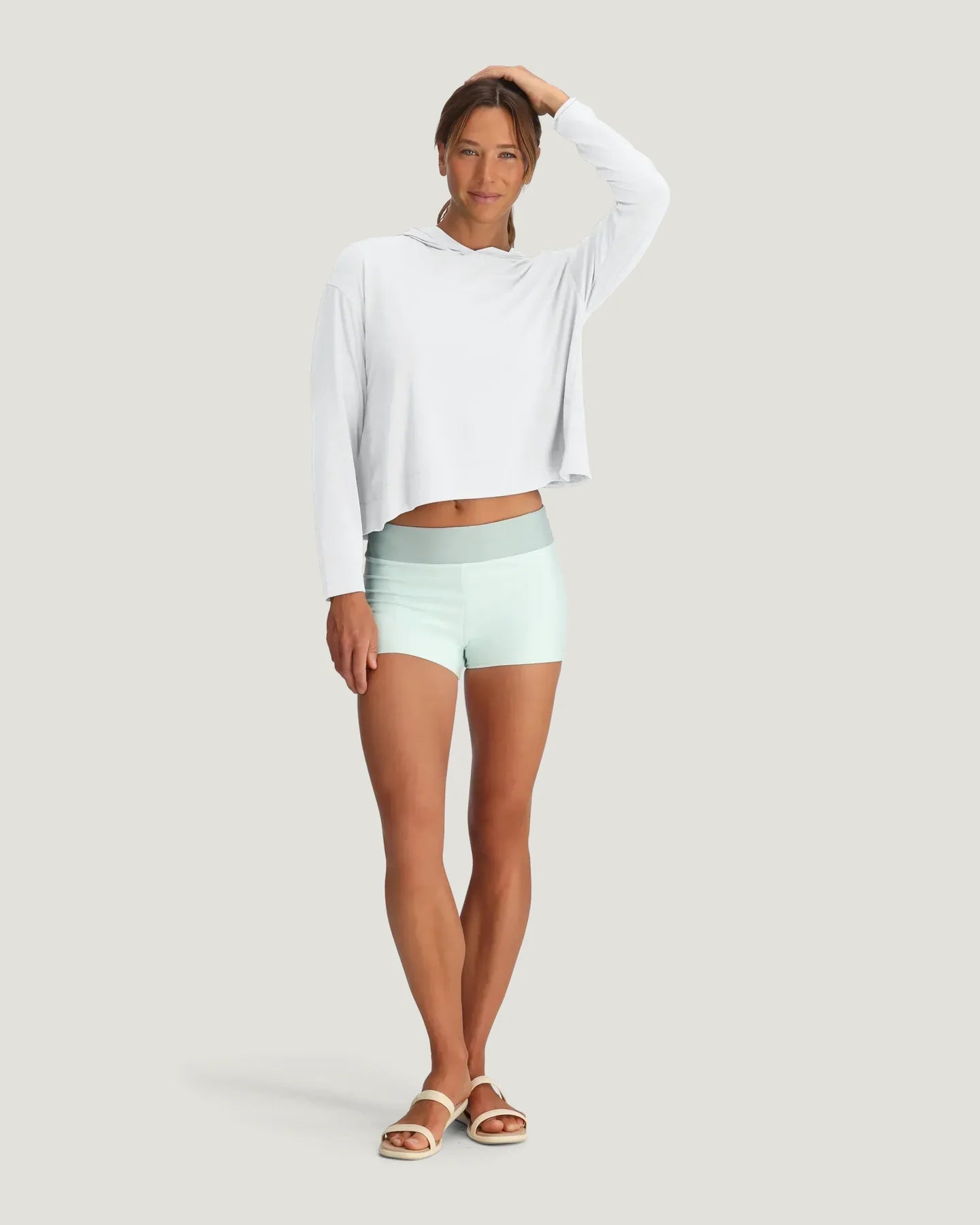 Free Fly Women’s Bamboo Shade Crossbody Hoodie - Bright White