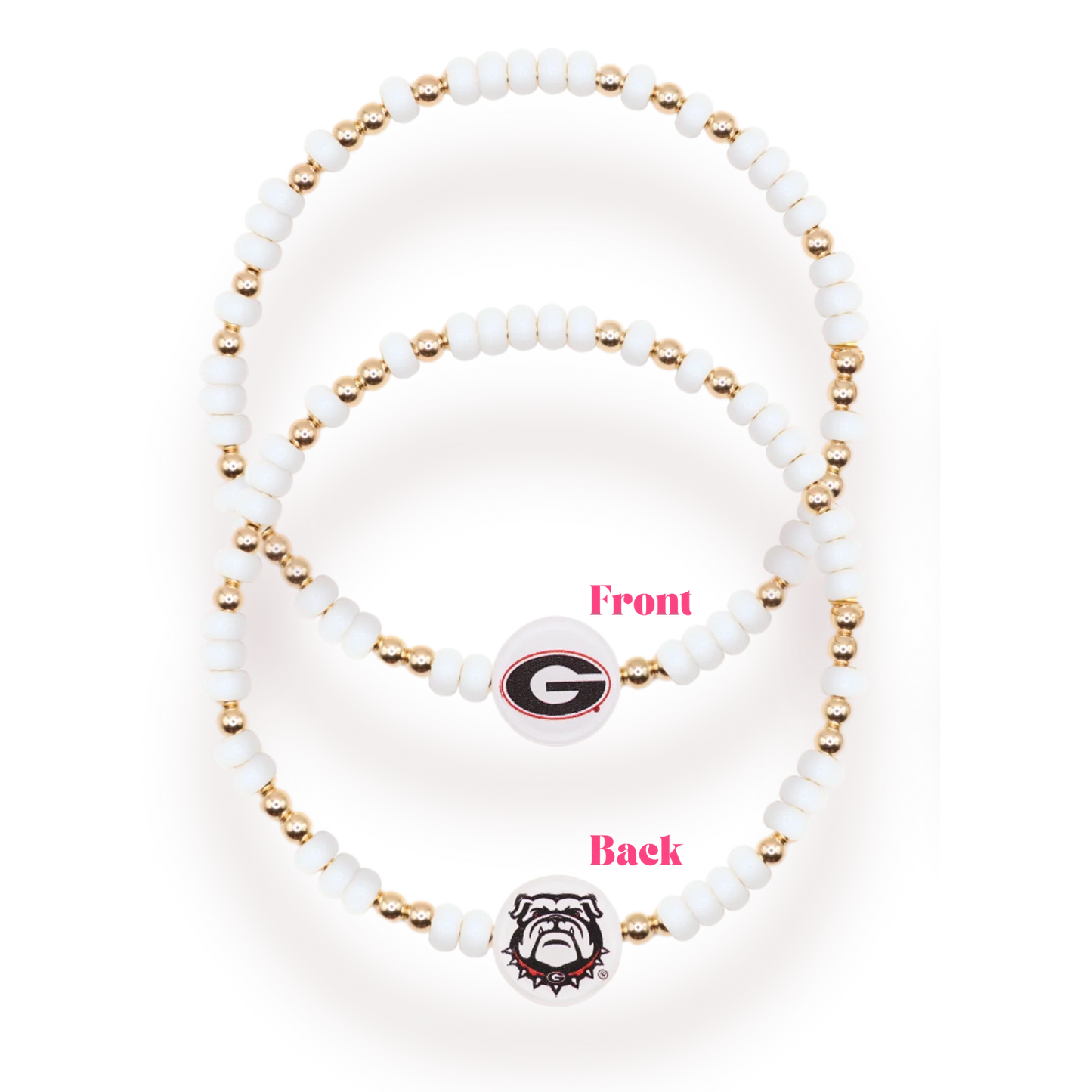 Beaded Blondes Georgia Reversible Logo Bracelet - Gold & White Sprinkle