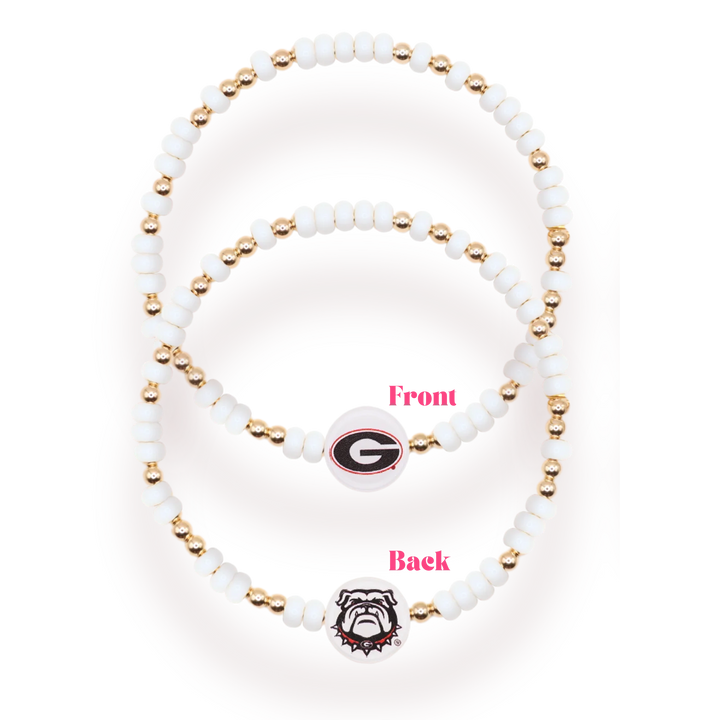 Beaded Blondes Georgia Reversible Logo Bracelet - Gold & White Sprinkle