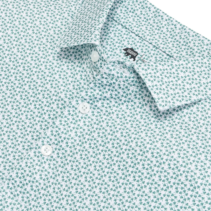 Onward Reserve Thistle  Printed Performance Polo - Mallard Green