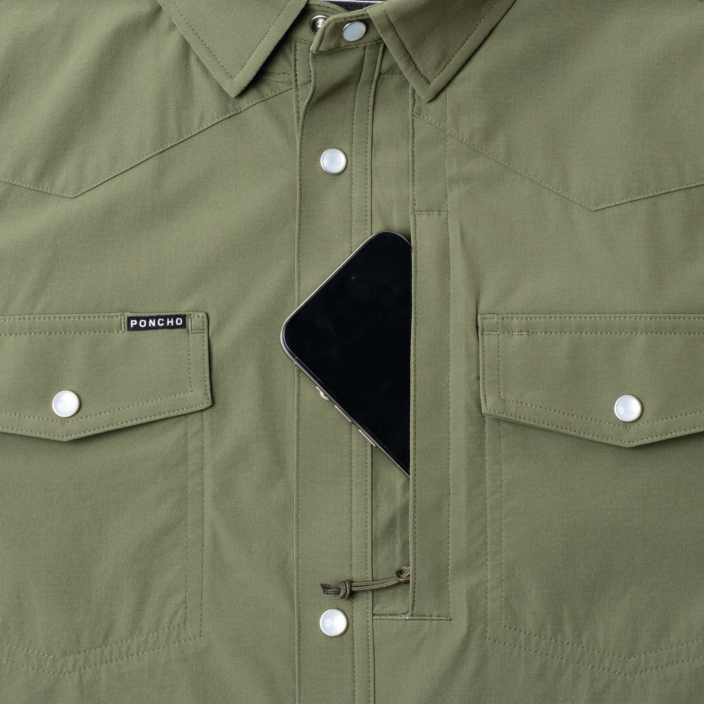 Poncho Men’s “The Grazer” S/S Regular Tuff Thread Shirt - Moss Green