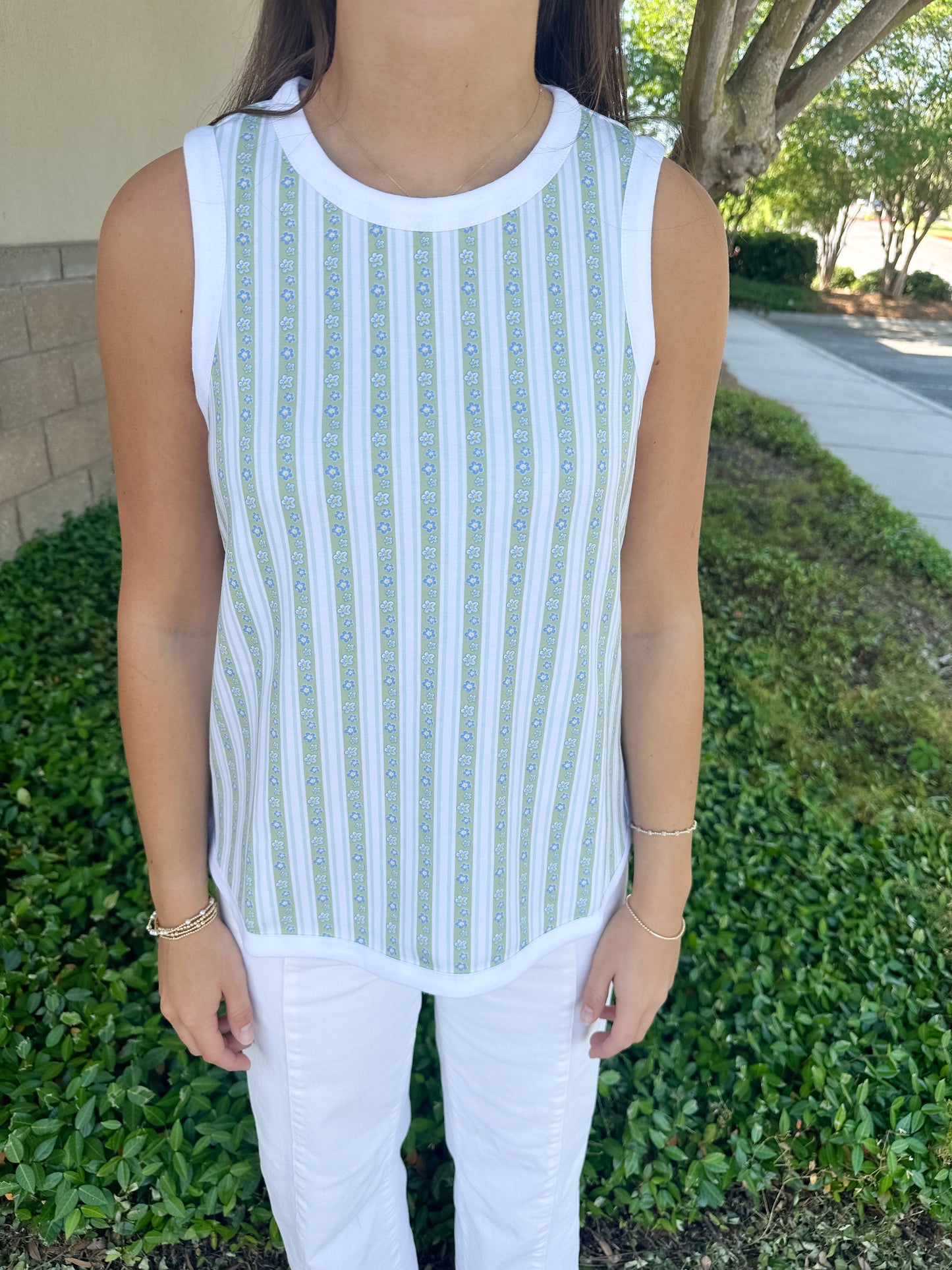 Susie Printed Tank Top - Rob Stripe