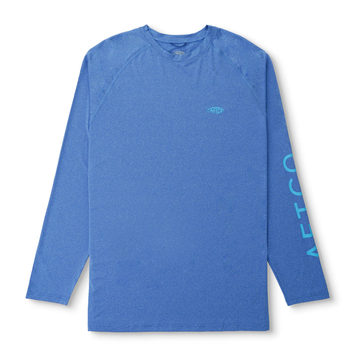 Aftco Men’s Samurai L/S Tee - Brilliant Blue Heather
