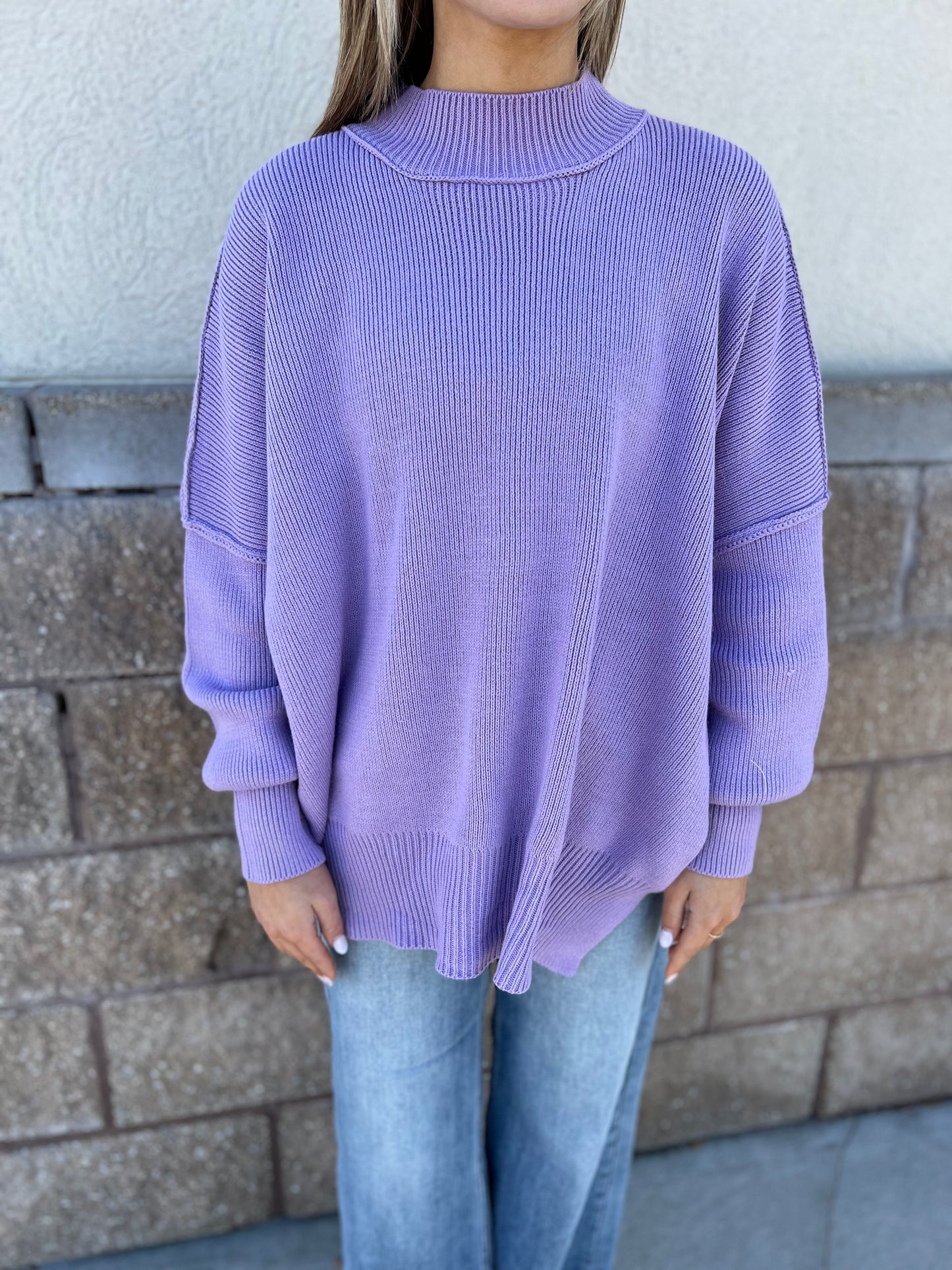 Hit The Slopes Sweater - Lavender