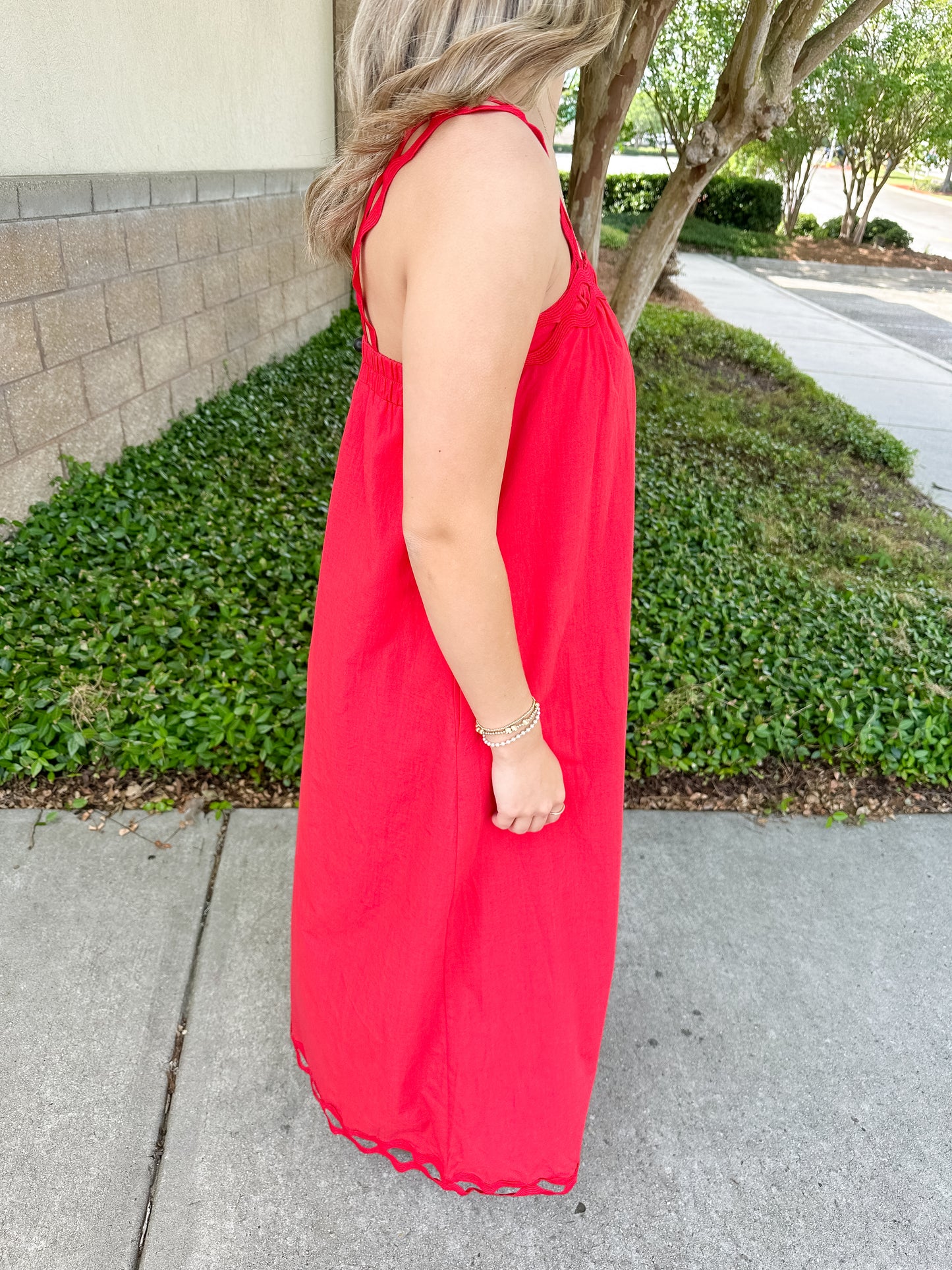 Leeda Midi Dress - Red