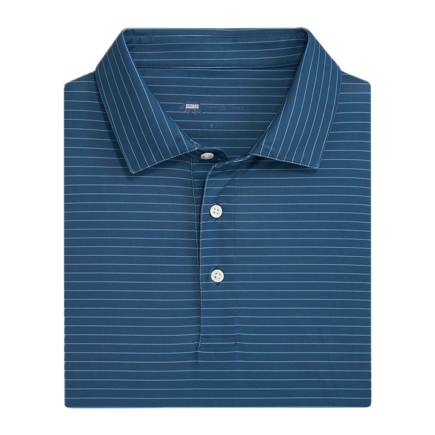 Onward Reserve Atlantic Stripe Performance Polo - Ensign Blue