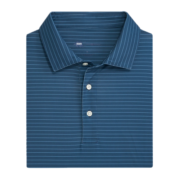 Onward Reserve Atlantic Stripe Performance Polo - Ensign Blue
