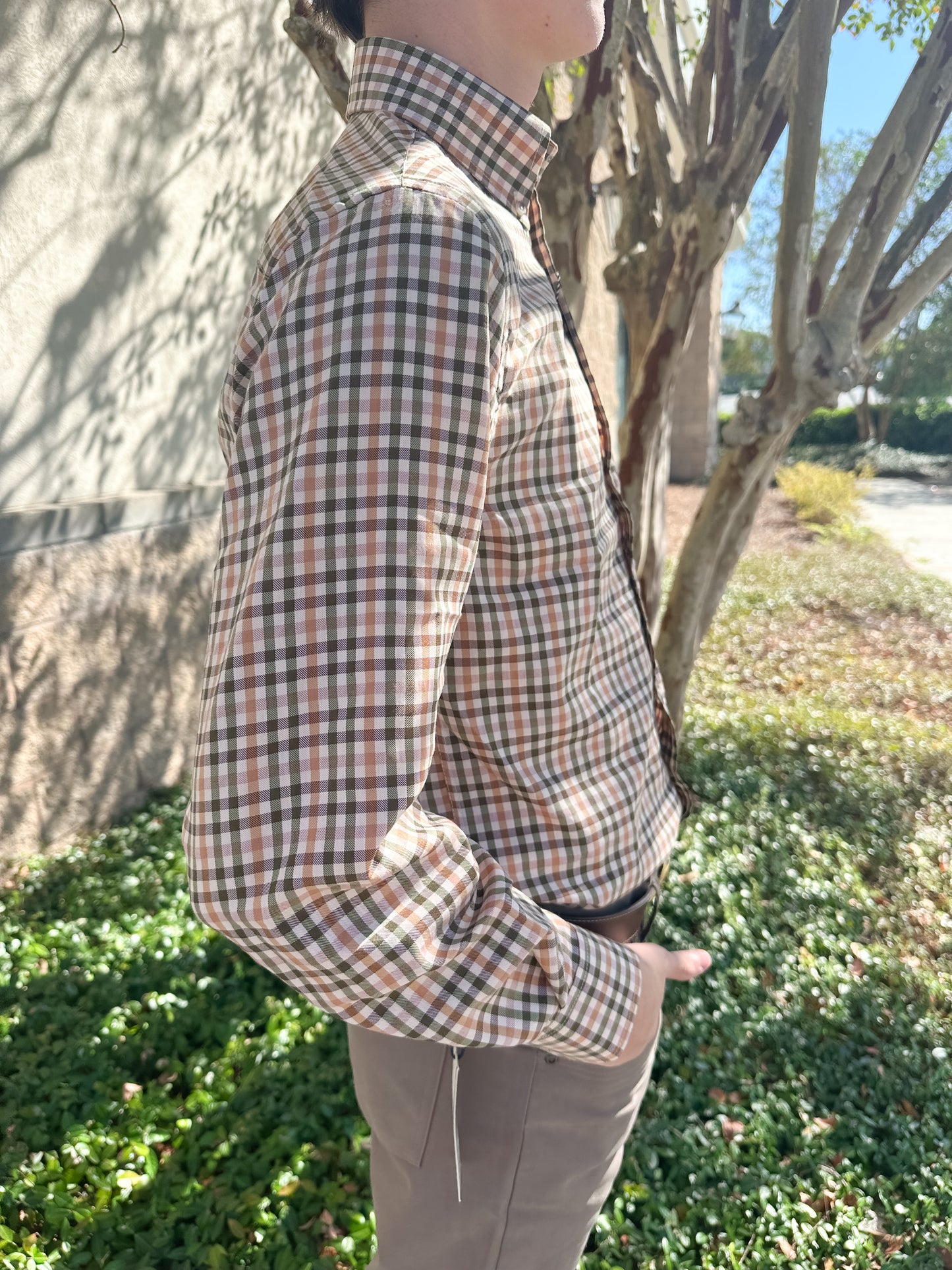 S. Casanova F25 Maxwell Check Button Down - Hickory Bend