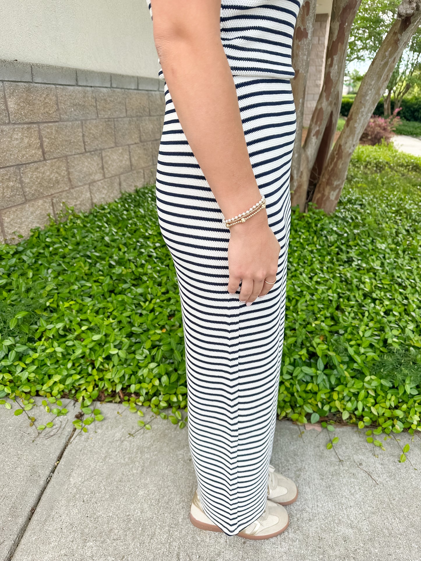 Ainslie Stripe Midi Skirt - Eclipse