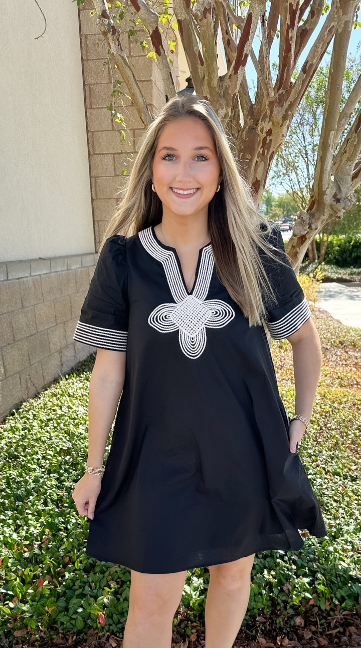 Sedona Embroidered Dress - Black
