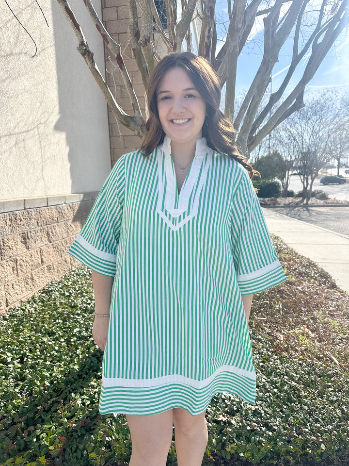 Logan Stripe Dress - Green